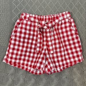 Grace & Emma Red Gingham Paper Bag Waist Pull On Girls Shorts ~ 4/5